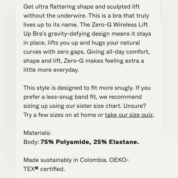 NWT - Pepper Zero-G Wirefree Lift Up Bra - 34B Navy - Picture 4 of 5